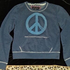 PINK Victoria's Secret Navy and Pink Logo Pullover